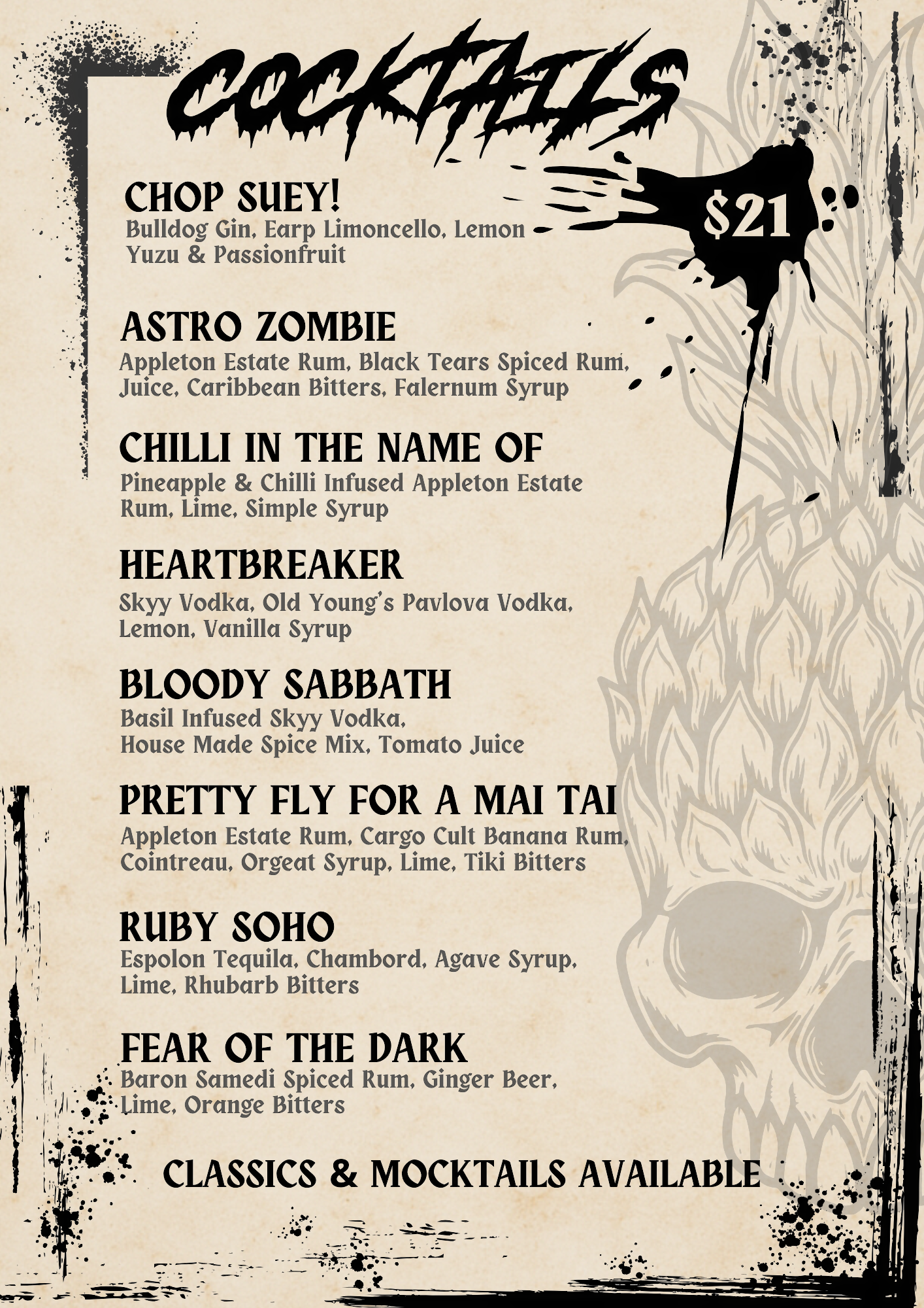 Img of our cocktail menu